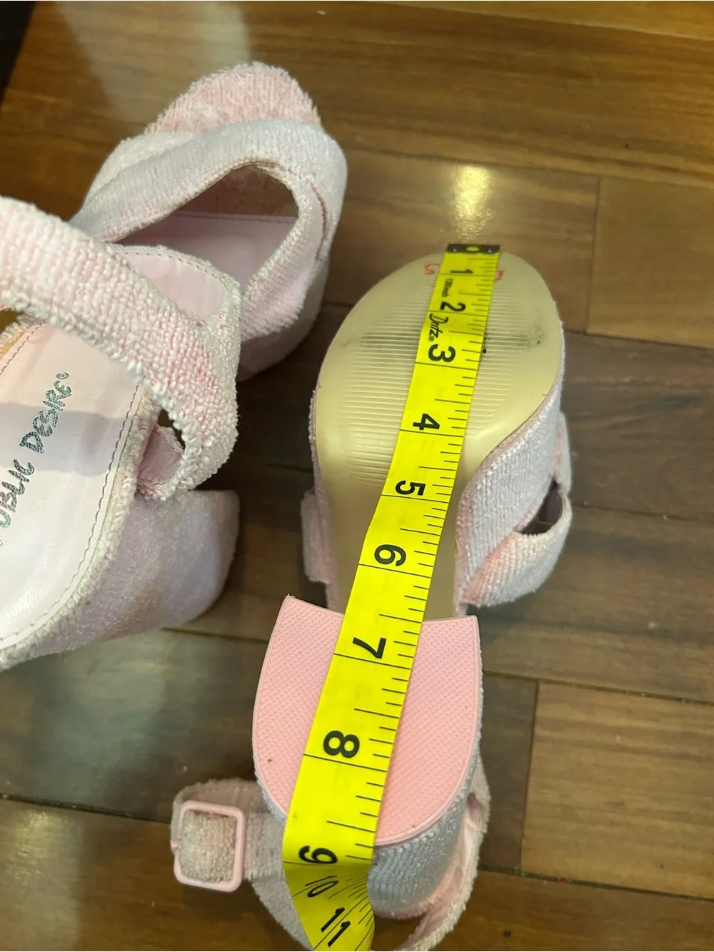 Public Desire Pink Terrycloth Platform Block Heels